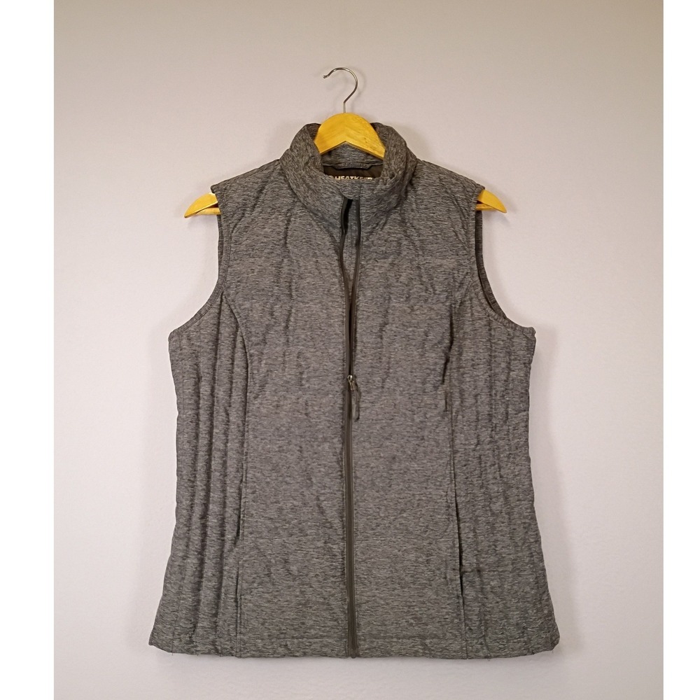 Outdoor Gorpcore Heatkeep Women XL Gray Heather Quilted Down Blend Puffer Vest